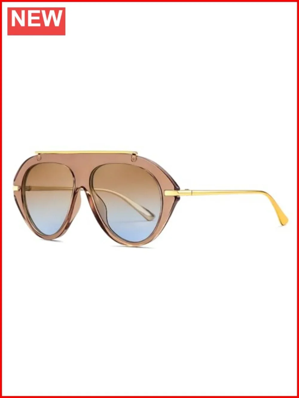 Retro Aviator Sunglasses Oversized 70s Vintage Metal Sun Glasses UV400
